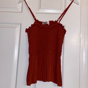 Cognac smocked tank